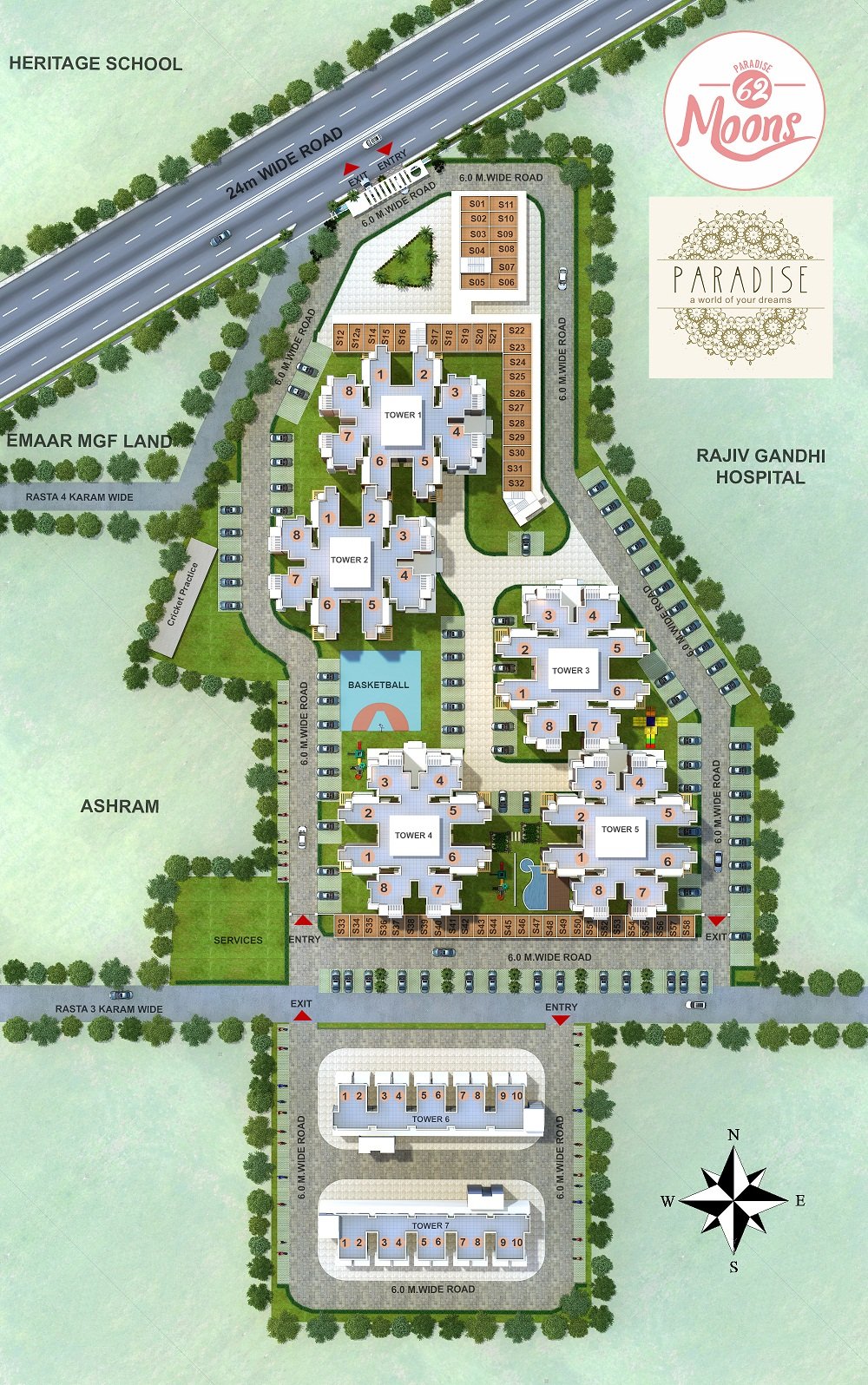 Pivotal Paradise 62 Moons Site Plan